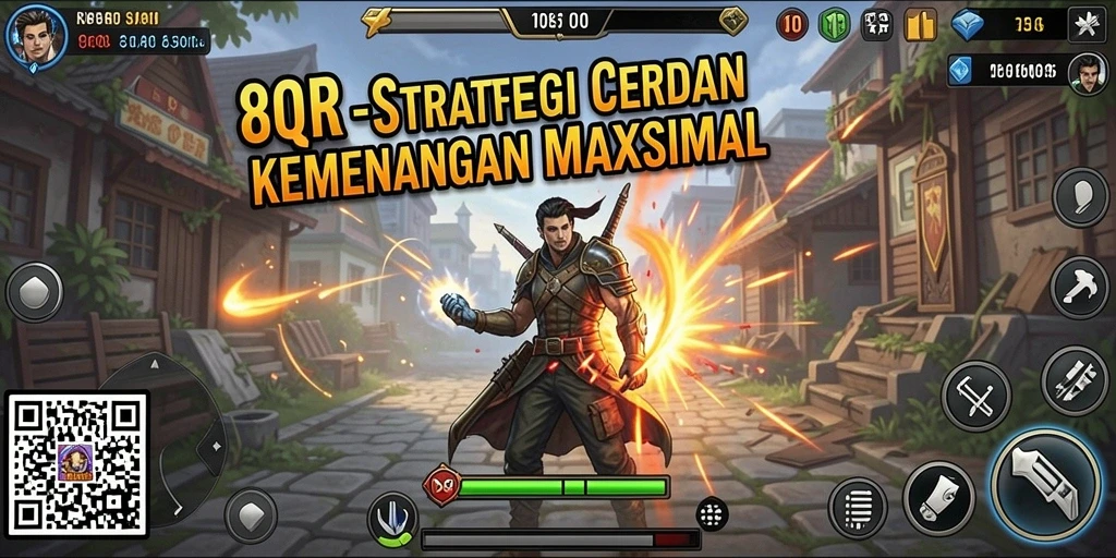 Tampilan gameplay dinamis dalam 8QR yang penuh taktik.
