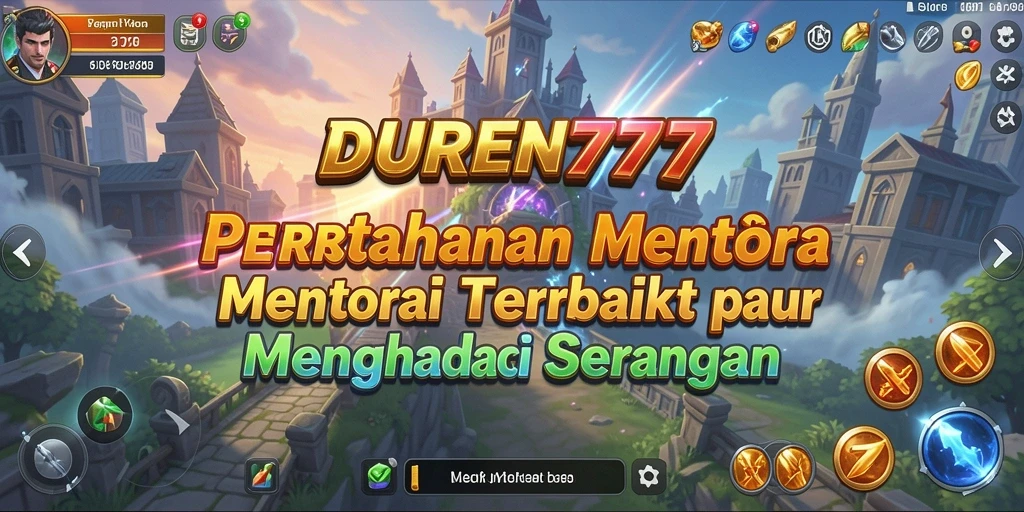 Gameplay DUREN777 dengan menara strategis menghadapi musuh.
