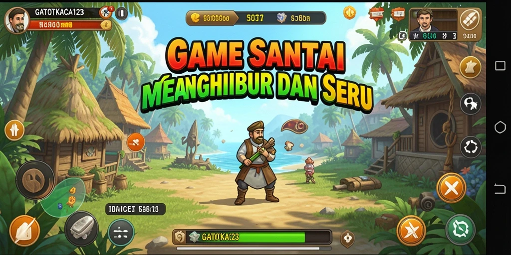 Tampilan gameplay GATOTKACA123 yang penuh warna dan menarik.