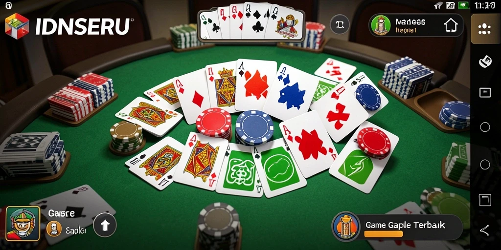 Tampilan gameplay seru dari IDNSERU di permainan Gaple.