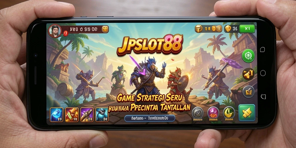 Tampilan gameplay seru JPSLOT88 dengan berbagai strategi mensimulasikan pertempuran.